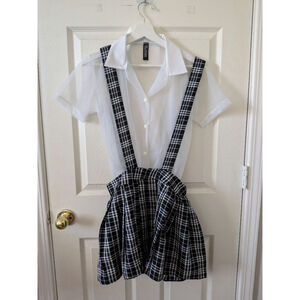 Halloween School girl costume with sheer tee size medium